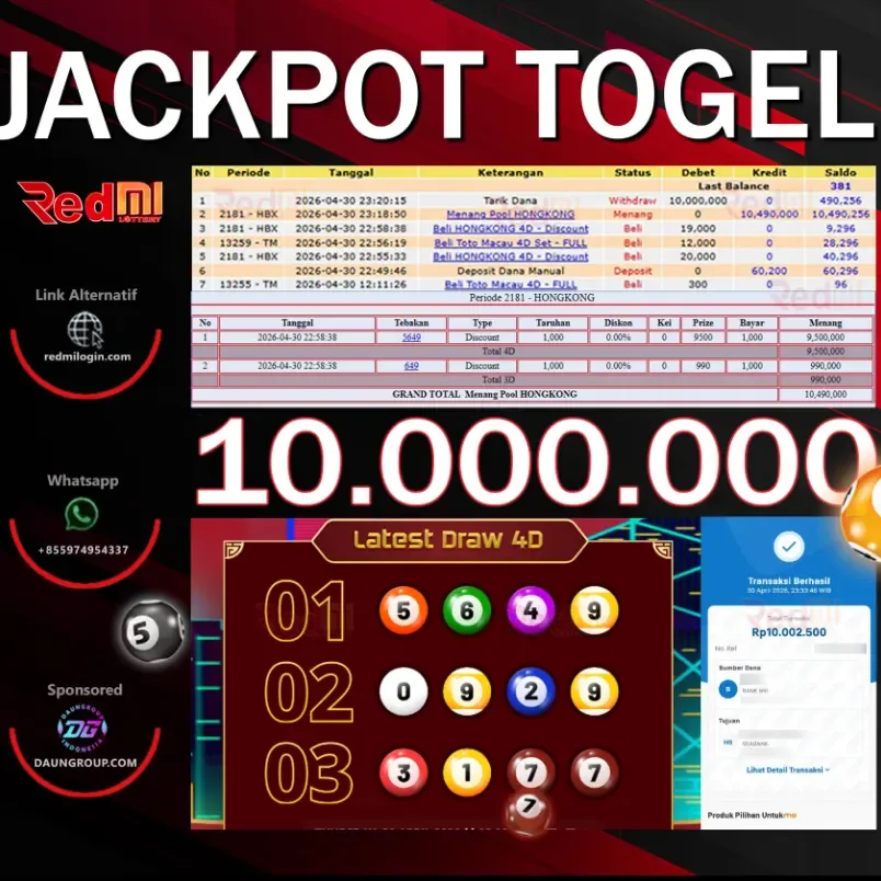 JACKPOT HONGKONG LOTTO