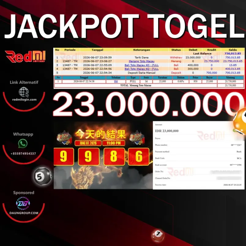 JACKPOT TOGEL TOTO MACAU