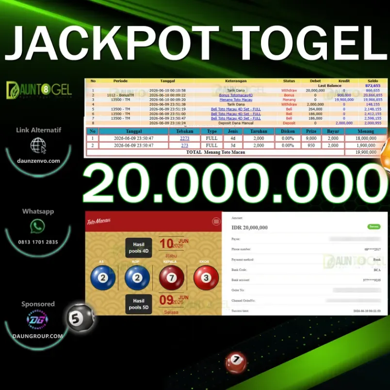 JACKPOT TOGEL TOTO MACAU