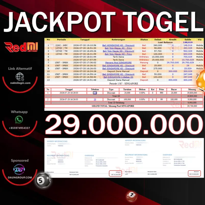JACKPOT TOGEL SINGAPORE TOTO